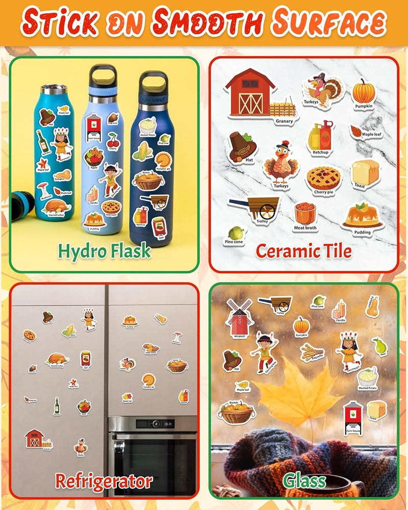 Benresive Reusable Sticker Books for Toddlers, Fun Travel Stickers for Kids, Toddler Sticker Book, Crafts Activities for Toddlers, 3 and Up Birthady Gifts - Thanksgiving - Image 4